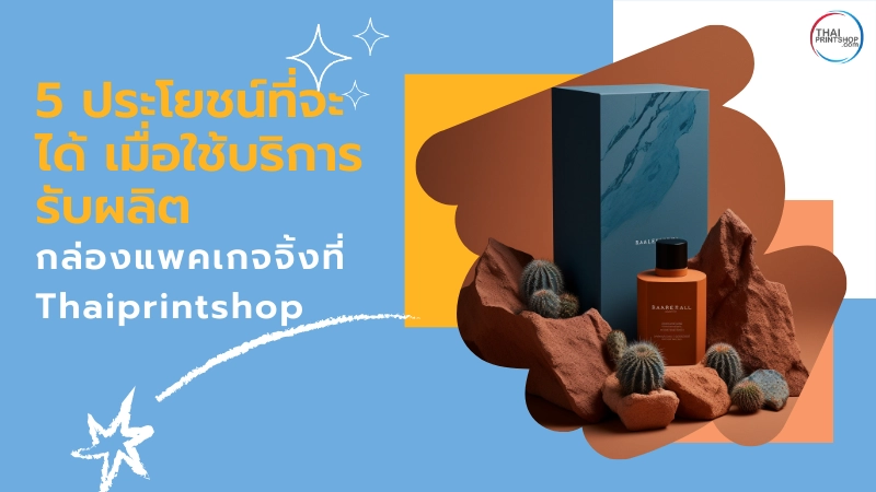 รับผลิตกล่องแพคเกจจิ้ง กับ 5 เหตุผลดีๆ ที่สำคัญต่อธุรกิจ - Thaiprintshop 5 ประโยชน์ที่จะได้ เมื่อใช้บริการรับผลิตกล่องแพคเกจจิ้งที่ Thaiprintshop