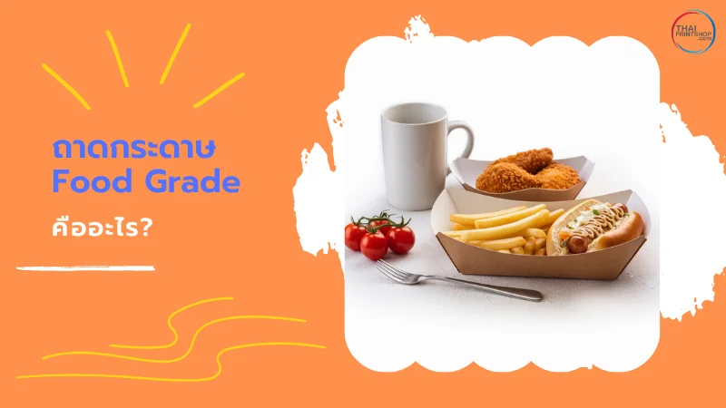 ถาดกระดาษ Food Grade คืออะไร ทำไมต้องเลือกใช้ - Thaiprintshop ภาพถาดกระดาษ Food Grade ที่ใช้บรรจุอาหาร เช่น ฮ็อทดอก มันฝรั่งทอด และไก่ทอด