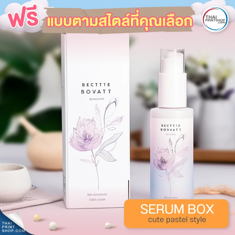 ออกแบบกล่องเซรั่มสไลต์ Cute Pastel Style 01