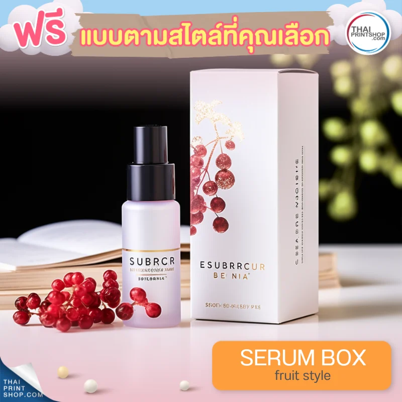 แบบกล่องบรรจุภัณฑ์ ฟรี กล่องเซรั่มสไตล์ Fruit Style 01
