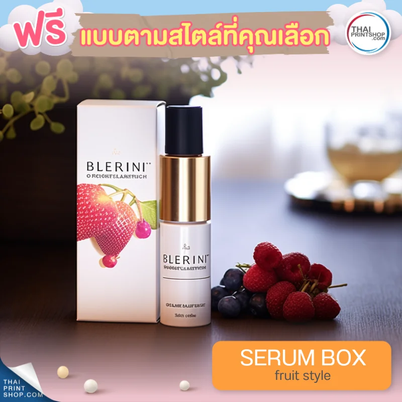 แบบกล่องบรรจุภัณฑ์ ฟรี กล่องเซรั่มสไตล์ Fruit Style 2