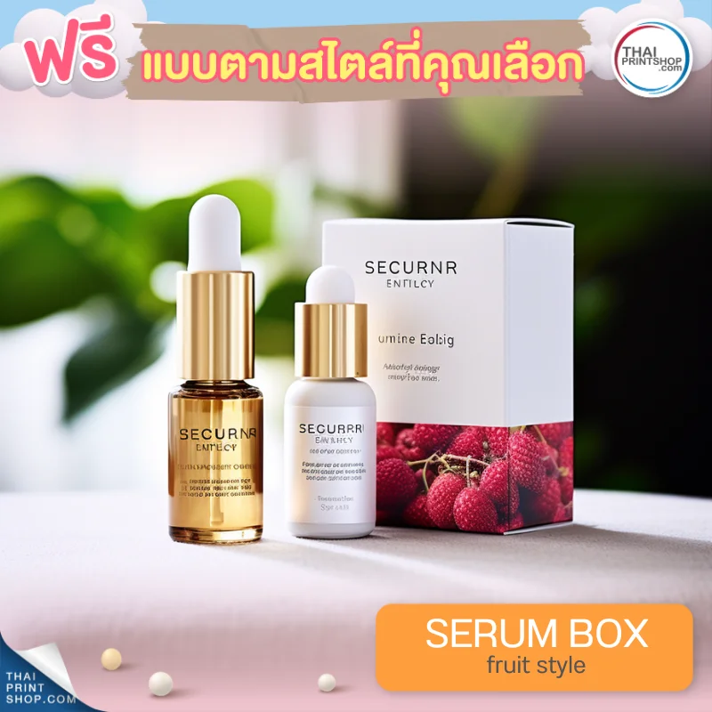 แบบกล่องบรรจุภัณฑ์ ฟรี กล่องเซรั่มสไตล์ Fruit Style 04