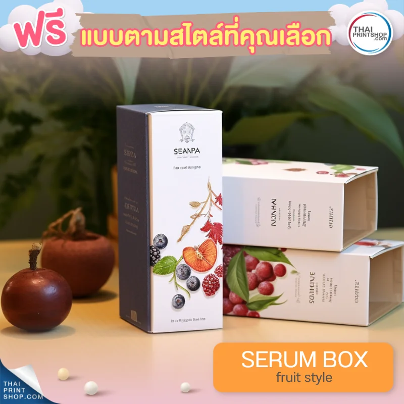 แบบกล่องบรรจุภัณฑ์ ฟรี กล่องเซรั่มสไตล์ Fruit Style 12