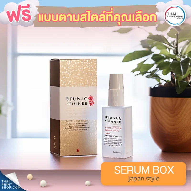 แบบกล่องบรรจุภัณฑ์ ฟรี กล่องเซรั่มสไตล์ Japan Style 07