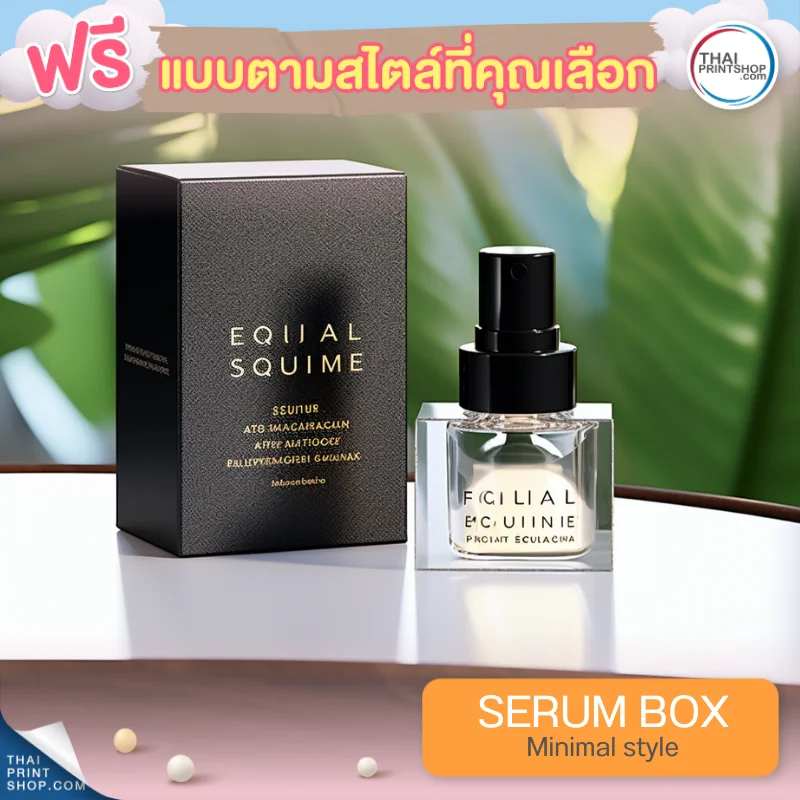 แบบกล่องบรรจุภัณฑ์ ฟรี กล่องเซรั่มสไตล์ Minimal Style 05