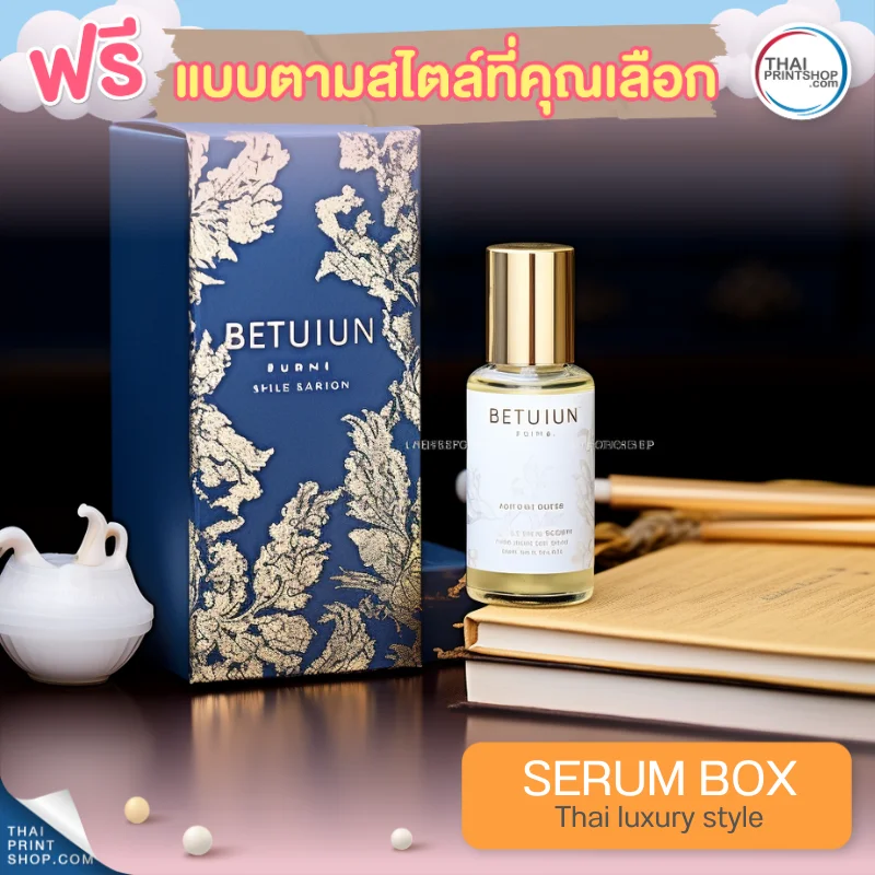 แบบกล่องบรรจุภัณฑ์ ฟรีกล่องเซรั่มสไตล์ Thai Luxury Style 01