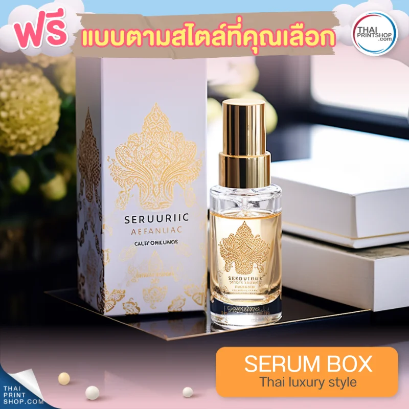 แบบกล่องบรรจุภัณฑ์ ฟรีกล่องเซรั่มสไตล์ Thai Luxury Style 08