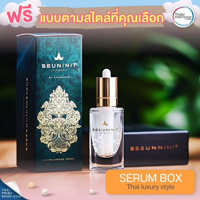 แบบกล่องบรรจุภัณฑ์ ฟรีกล่องเซรั่มสไตล์ Thai Luxury Style 09