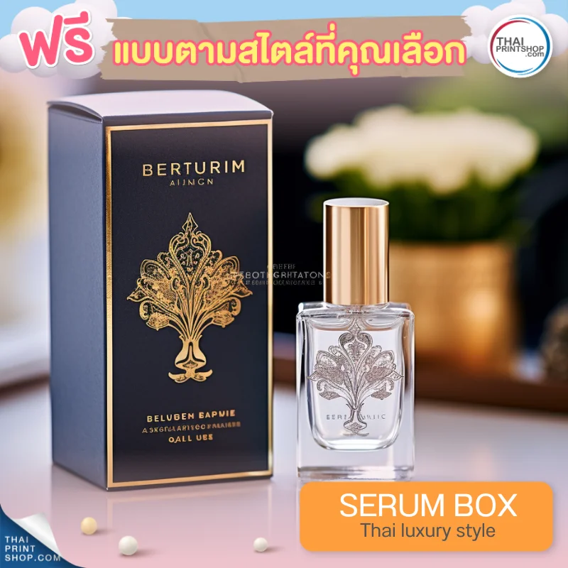แบบกล่องบรรจุภัณฑ์ ฟรีกล่องเซรั่มสไตล์ Thai Luxury Style 12