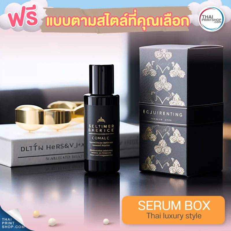 แบบกล่องบรรจุภัณฑ์ ฟรีกล่องเซรั่มสไตล์ Thai Luxury Style 13