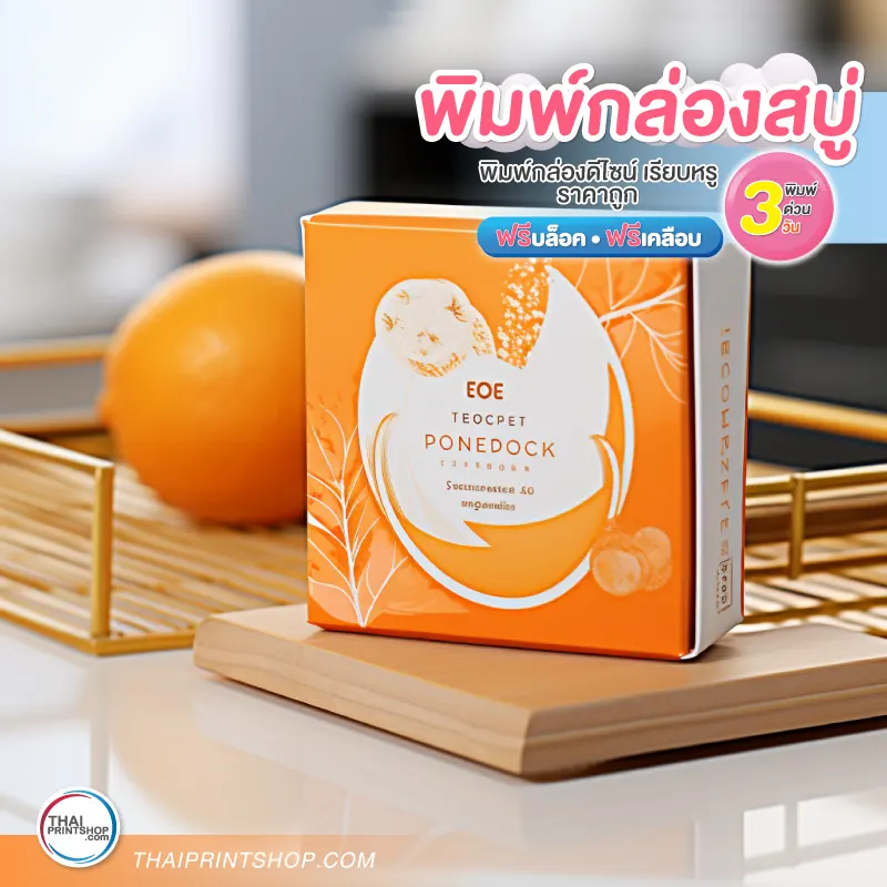 กล่องใส่สบู่ 100 กรัม - Thaiprintshop พิมพ์กล่องสบู่ ขนาด 100 กรัม