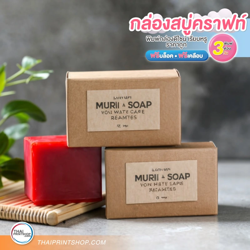 กล่องบรรจุภัณฑ์ ราคาถูก กล่องสบู่กระดาษคราฟท์ - Thaiprintshop กล่องสบู่กระดาษคราฟท์