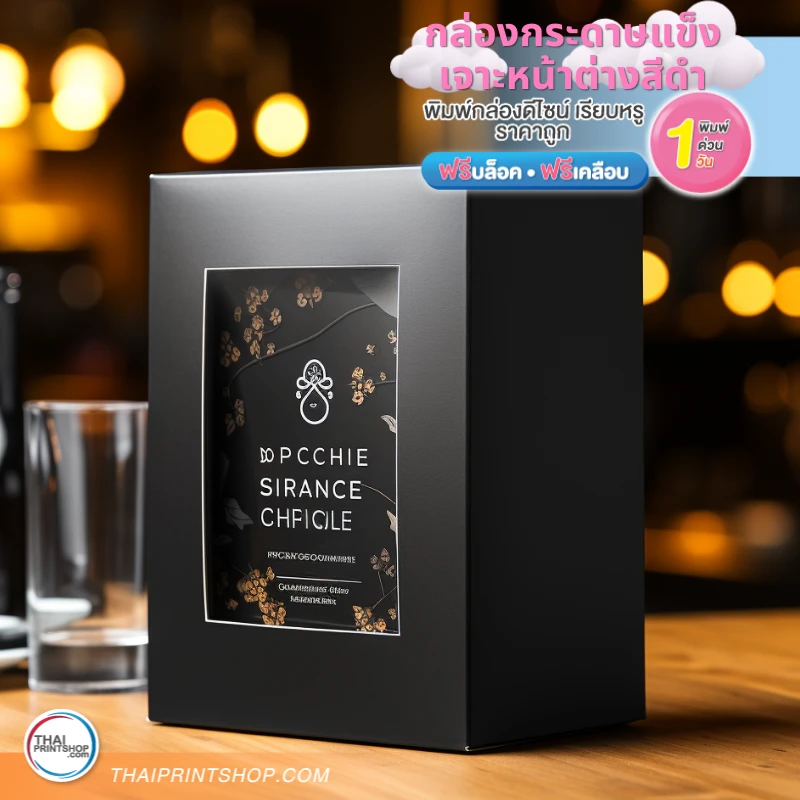 กล่องกระดาษแข็ง เจาะหน้าต่างสีดำ - Thaiprintshop กล่องกระดาษแข็ง เจาะหน้าต่างสีดำ - 08