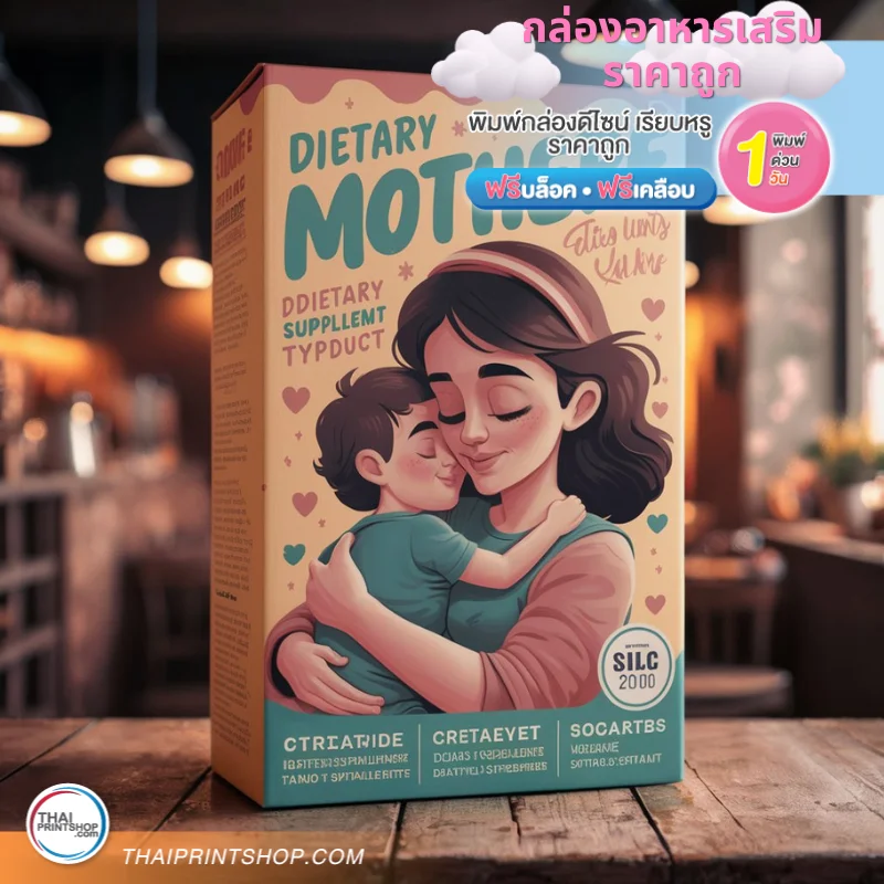 กล่องอาหารเสริม ปั้มทอง - Thaiprintshop กล่องอาหารเสริม ราคาถูก